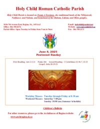 June 8, 2025 Pentecost Sunday